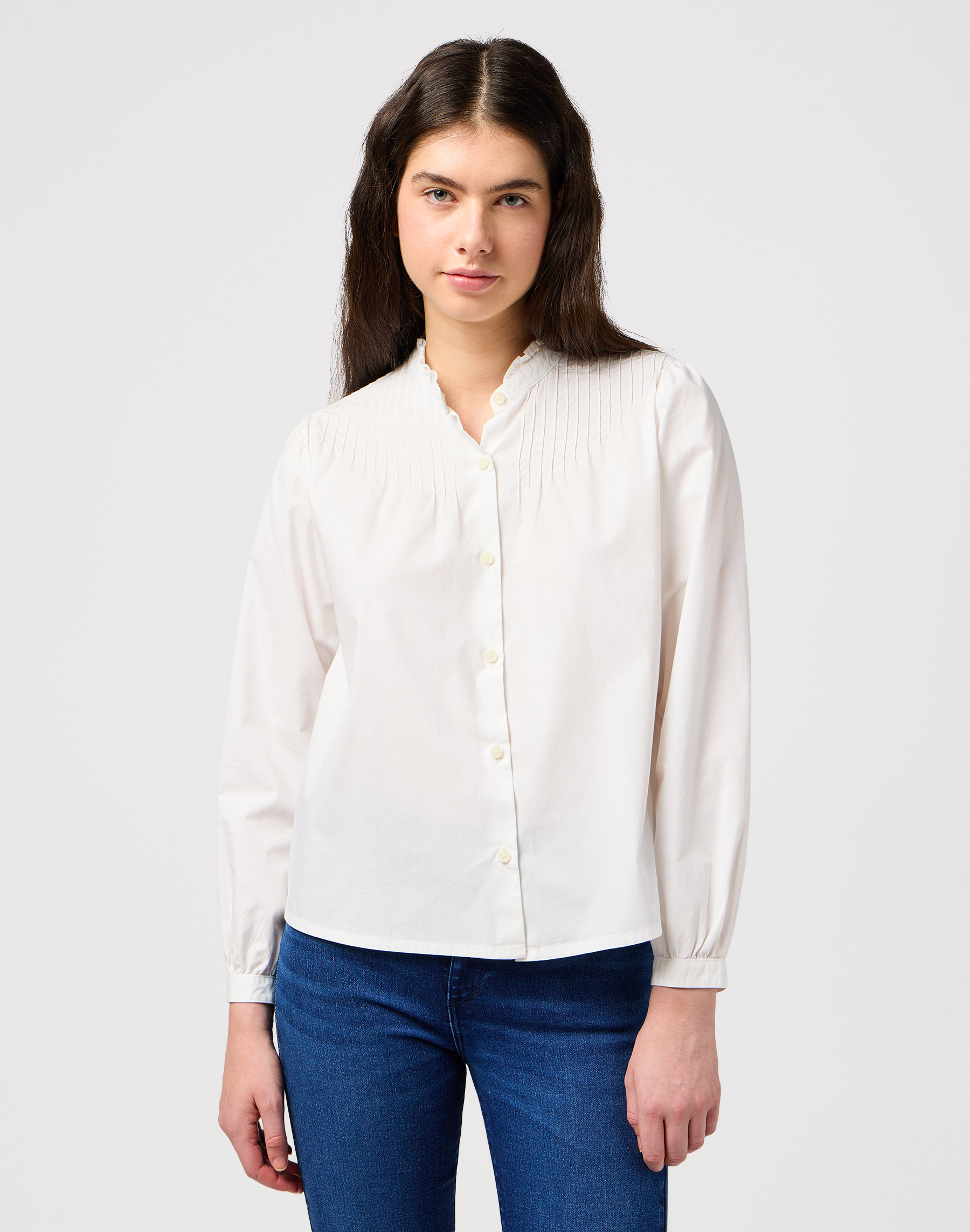 Levně Wrangler PINTUCK BLOUSE WHITE