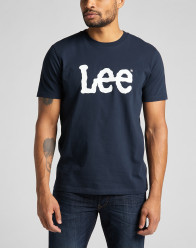 WOBBLY LOGO TEE NAVY DROP