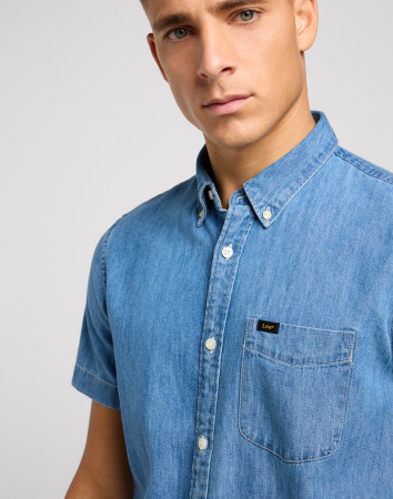 detail LEE BUTTON DOWN SS SHASTA BLUE