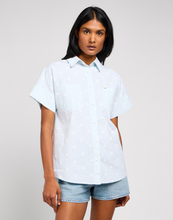 detail SS LOOSE UTILITY SHIRT PALE BLUE